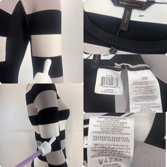 NWOT BCBG Max Azria Kendall Striped Bandage Dress SIZE SMALL - Picture 16 of 17